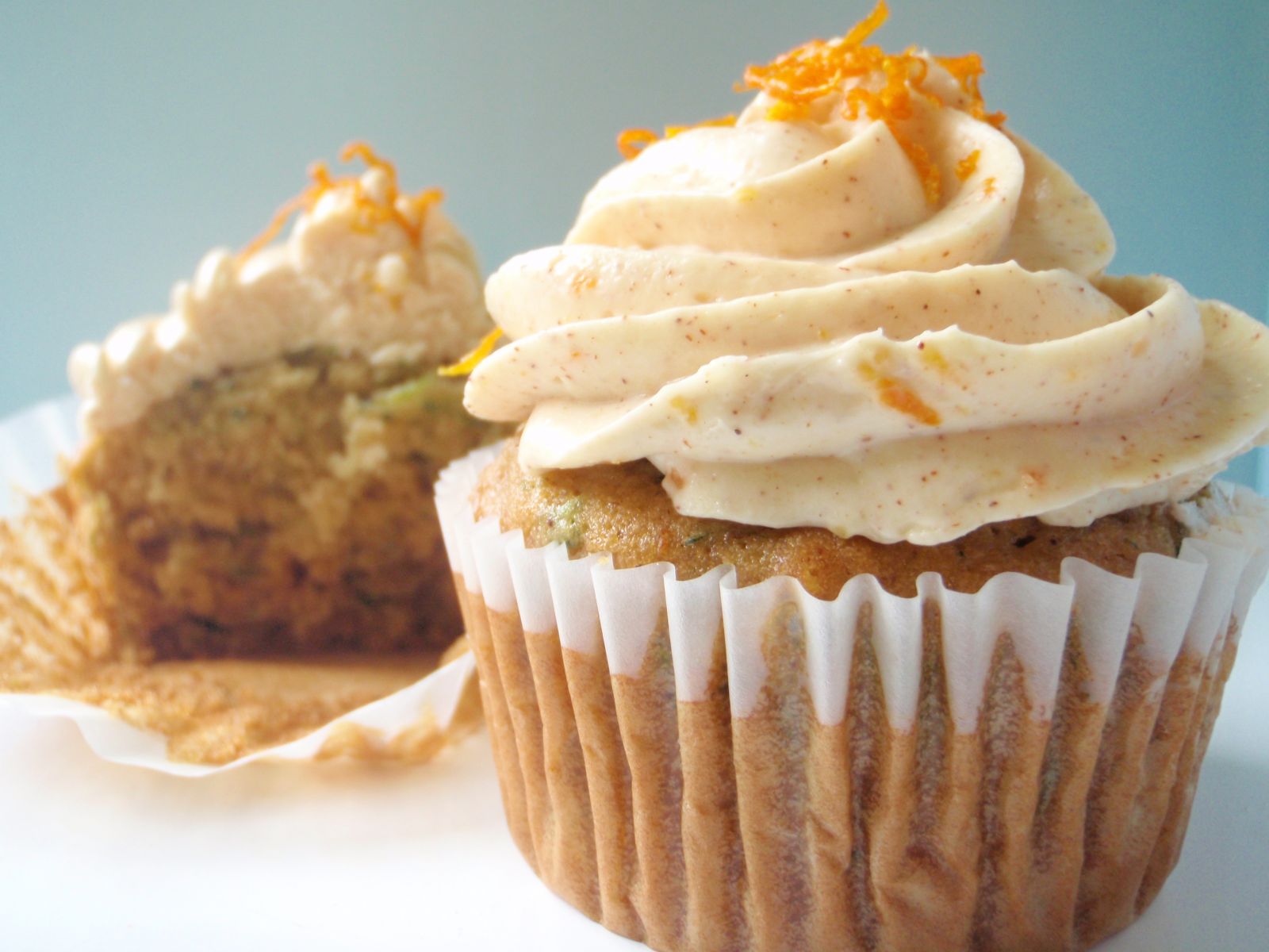 Zucchini Cupcakes With Orange-Spiced Cream Cheese Frosting